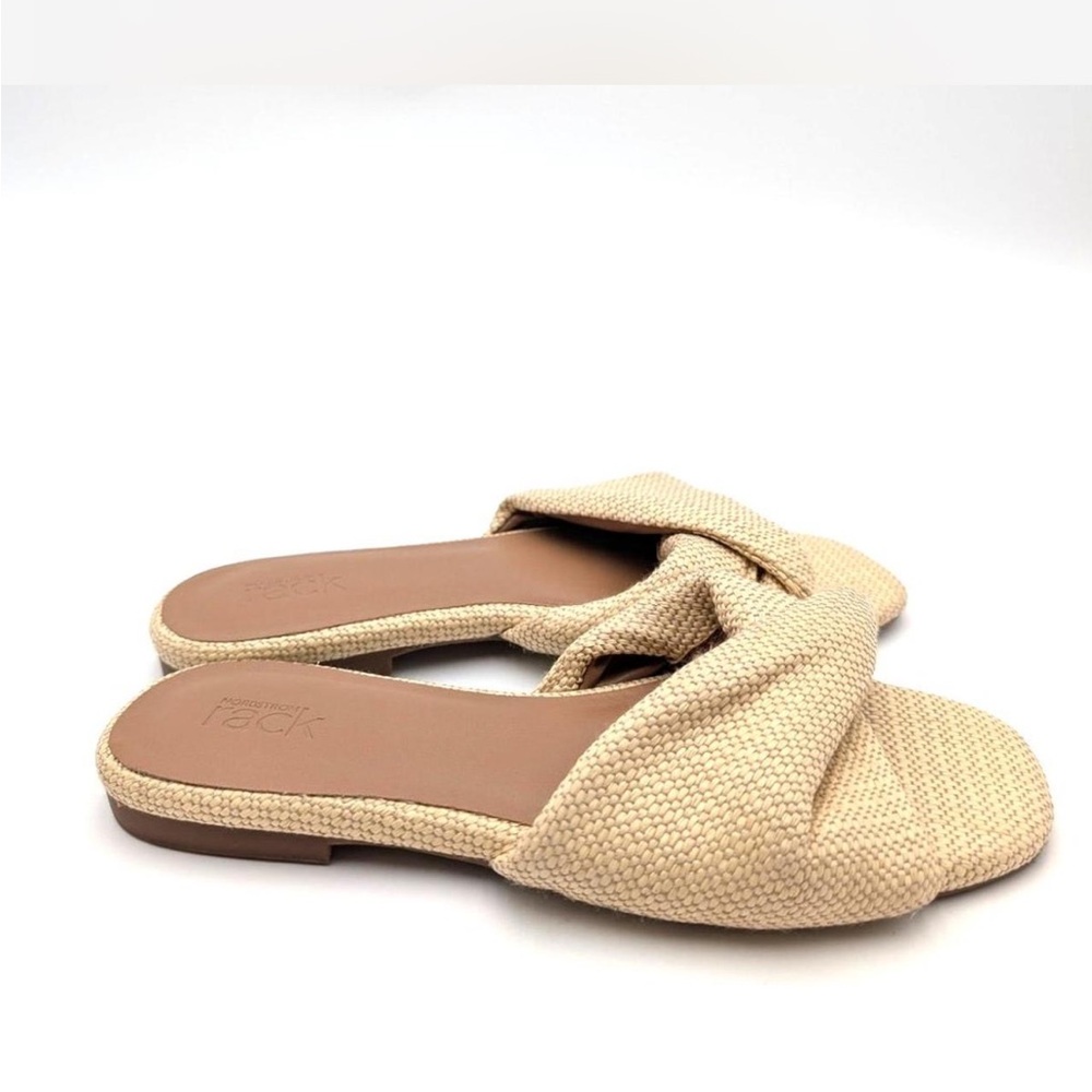 Nordstrom Beige Woven Slide Sandals